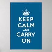 Millennium Blue Keep Calm en Carry on Poster (Voorkant)