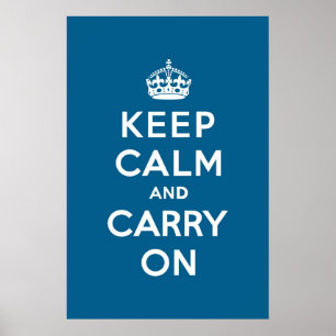 Millennium Blue Keep Calm en Carry on Poster