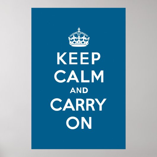Millennium Blue Keep Calm en Carry on Poster (Voorkant)