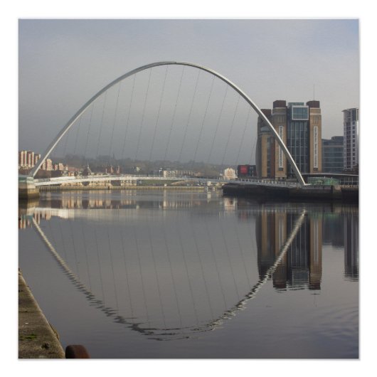 Millennium Bridge & Baltic Mill, Gateshead, VK Perfect Poster (Voorkant)