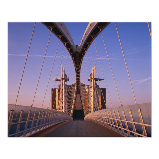 Millennium Bridge, Lowry Centre, Salford Foto Afdruk (Voorkant)