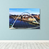 Millennium Bridge Newcastle UK Photo Canvas Afdruk (Insitu (Houten vloer))