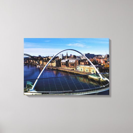 Millennium Bridge Newcastle UK Photo Canvas Afdruk (Voorkant)