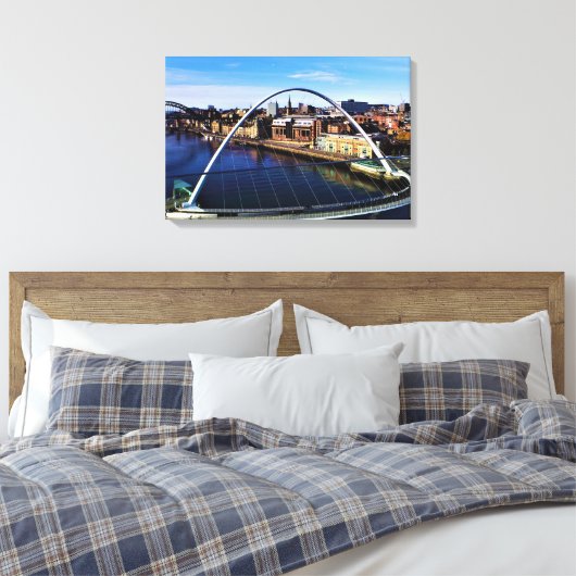 Millennium Bridge Newcastle UK Photo Canvas Afdruk (Insitu (Slaapkamer))