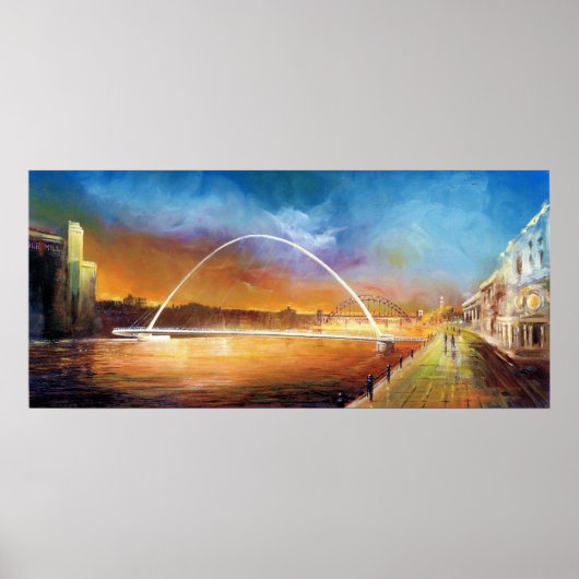 Millennium Bridge Newcastle upon Tyne Print (Voorkant)