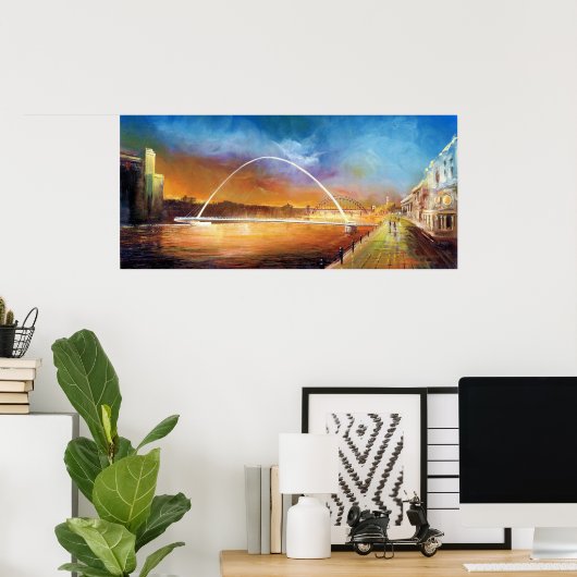 Millennium Bridge Newcastle upon Tyne Print (Thuiskantoor)