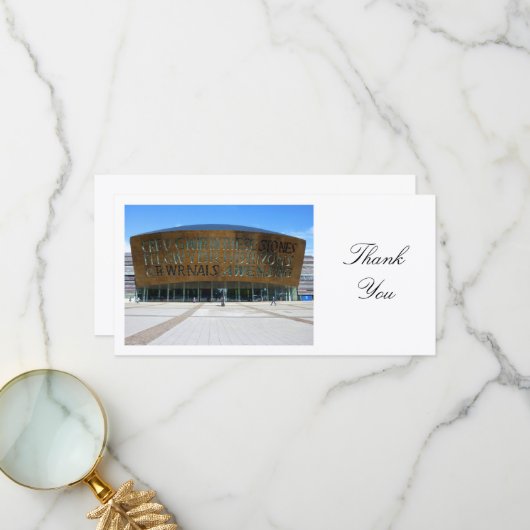 Millennium Center, Cardiff, Wales - Dank u Bedankkaart (Voorkant / Achterkant in situ)