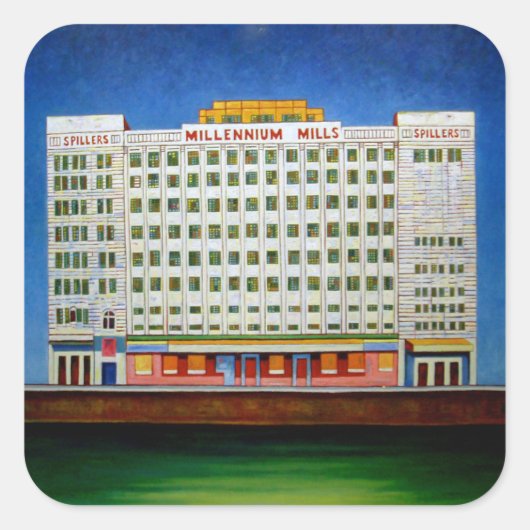 Millennium Mills Vierkante Sticker (Voorkant)