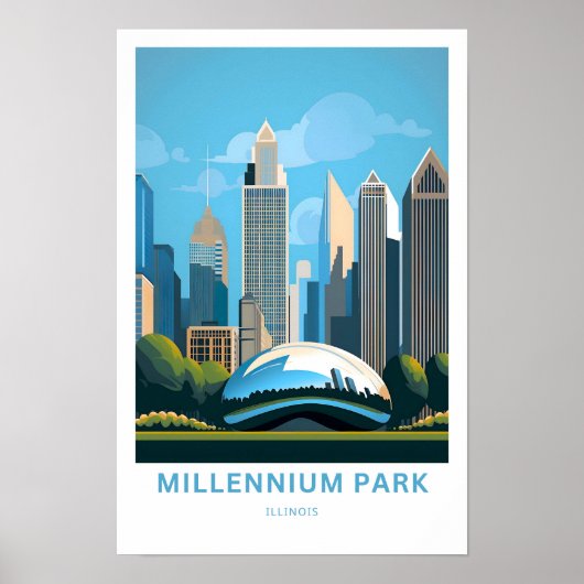 Millennium Park Illinois Reisprint Poster (Voorkant)