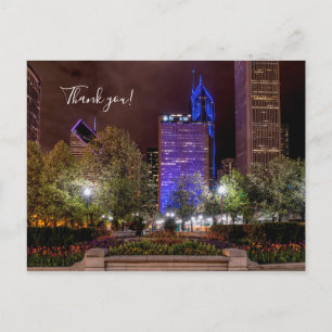 Millennium Park Lente Seizoen Nacht Bedankt Briefkaart