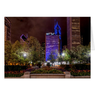 Millennium Park Spring Season Night Wenskaart