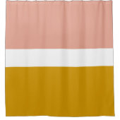 Millenniumroze mosterd Gold Colour Block Stripe Douchegordijn (Voorkant)