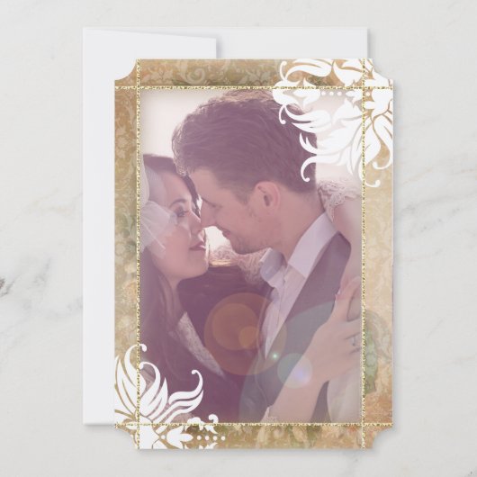 Millenniumroze Rose Gold Foto Weddenschap Kaart (Achterkant)