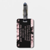 Millenniumroze Rozen met grote bloemen Bagagelabel (Achterkant verticaal)