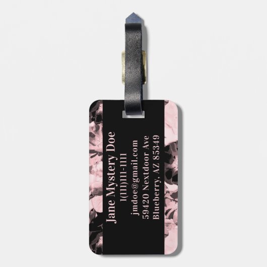 Millenniumroze Rozen met grote bloemen Bagagelabel (Achterkant verticaal)