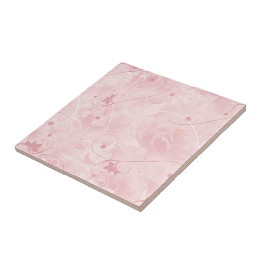 Millenniumroze veminine Floral Pattern Tegeltje (Zijkant)
