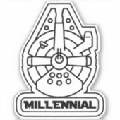 Millenniumruimteschip Sticker (Voorkant)