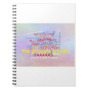 Millenniumzinnen - Word Swag - Generatie Y Notitieboek