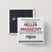Miller/Abernethy 2012 Vierkante Button 5,1 Cm (Voorkant /achterkant)