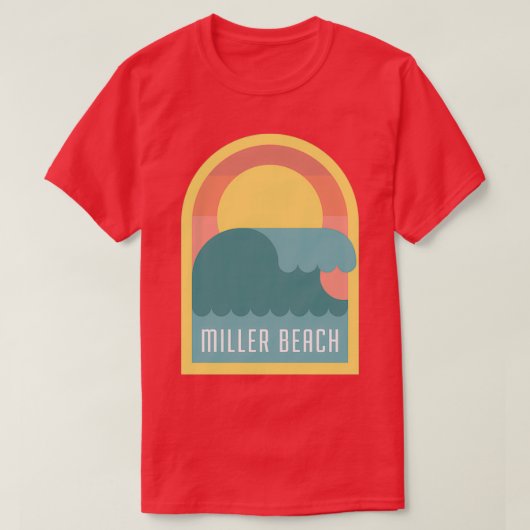 Miller Beach Wave T-shirt (Design voorkant)
