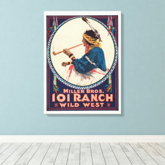 Miller Bros. 101 Ranch, Wild West Circus Poster Canvas Afdruk (Insitu (Houten vloer))