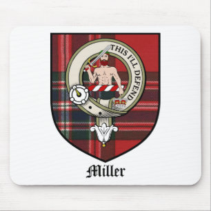 Miller Clan Crest Badge Tartan Muismat