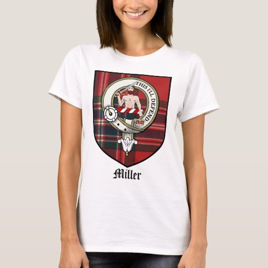Miller Clan Crest Badge Tartan T-shirt (Voorkant)