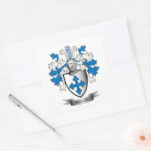 Miller Familie Crest Coat of Arms Vierkante Sticker (Envelop)