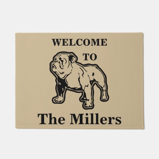 Miller Family Bulldog Welkom Doormat Mat (Voorkant)