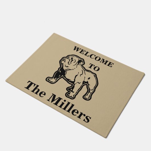 Miller Family Bulldog Welkom Doormat Mat (Schuin)