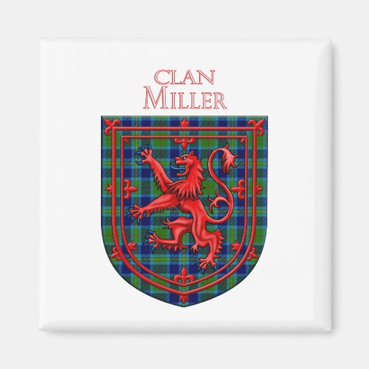 Miller Tartan Scottish Play Lion Rampant Magneet (Voorkant)