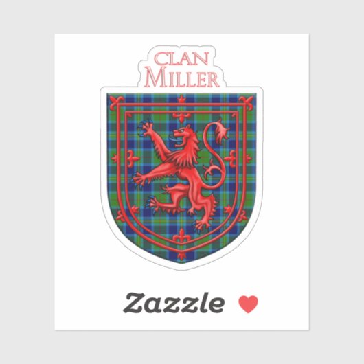 Miller Tartan Scottish Play Lion Rampant Sticker (Vel)