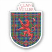 Miller Tartan Scottish Play Lion Rampant Sticker (Voorkant)