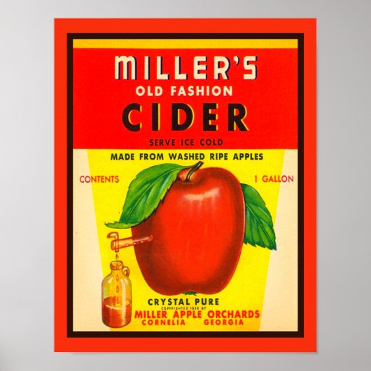  Miller's Apple Cider Advertentie Poster (Voorkant)