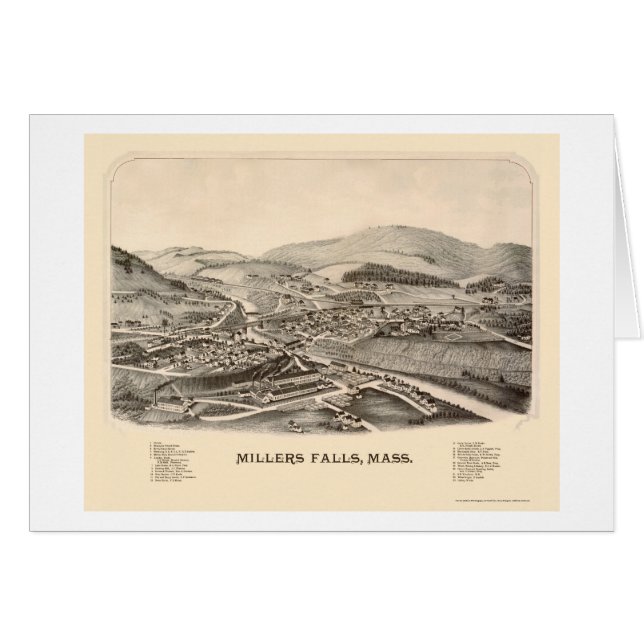 Millers Herfsten, MA Panorama Map - 1889 (Voorkant Horizontaal)