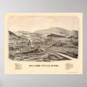 Millers Herfsten, MA Panorama Map - 1889 Poster (Voorkant)