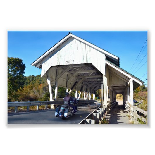 Miller's run Covered Bridge, Lyndon, Vermont Foto Afdruk (Voorkant)