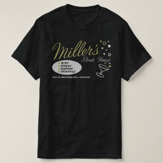 Miller's Steak House, Chicago, Illinois T-shirt (Design voorkant)