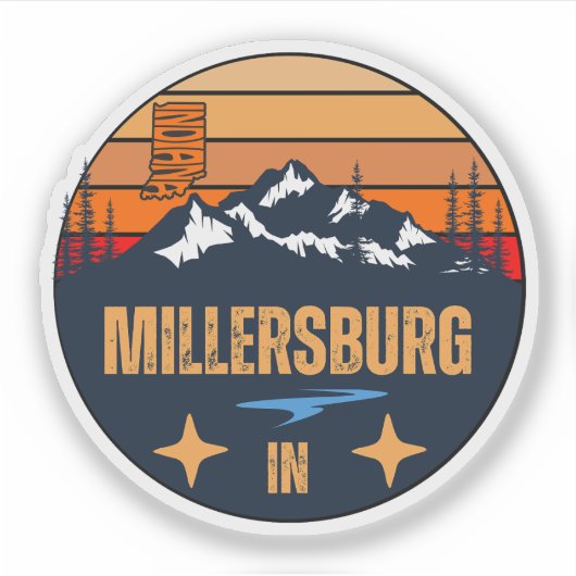 Millersburg, Indiana Sticker (Voorkant)