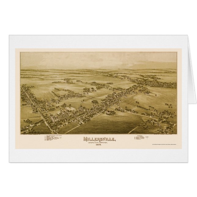 Millersville, PA Panoramic Map - 1894 (Voorkant Horizontaal)