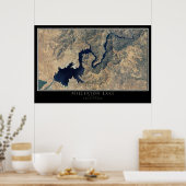 Millerton Lake California Satellite Map Poster (Keuken)