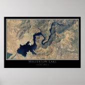 Millerton Lake California Satellite Map Poster (Voorkant)