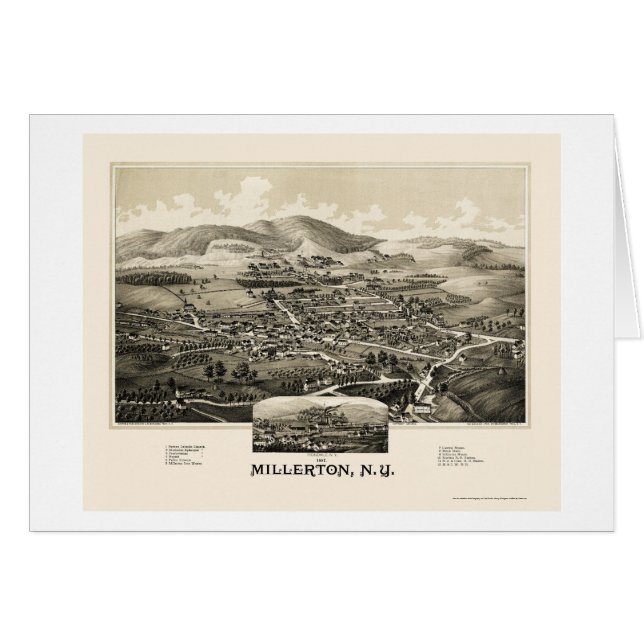 Millerton with Irondale, NY Panoramic Map - 1887 (Voorkant Horizontaal)