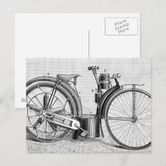 Millet Motorcycle, 1895 Briefkaart (Voorkant / Achterkant)