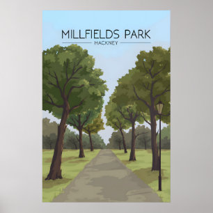 Millfields Park Hackney Londen Reisposter Poster