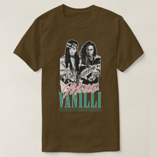 Milli Vanilli  stijl jaren '90 esthetisch ontwerp T-shirt (Design voorkant)