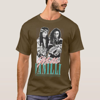 Milli Vanilli  stijl jaren '90 esthetisch ontwerp T-shirt