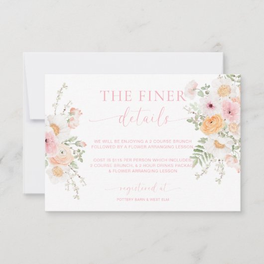 Millie Baby Shower Details Kaart met Bloemen (Voorkant)