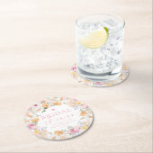 Millie Bloem Bruidsmeisjelfeest Ronde Kartonnen Onderzetter (Insitu)