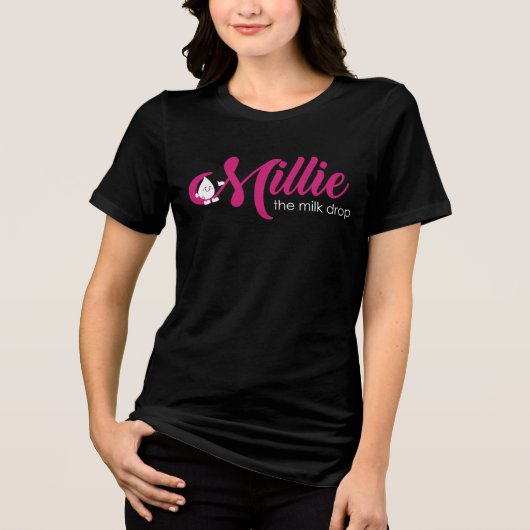 Millie de melkdruppel Tri-Blend shirt (Voorkant)